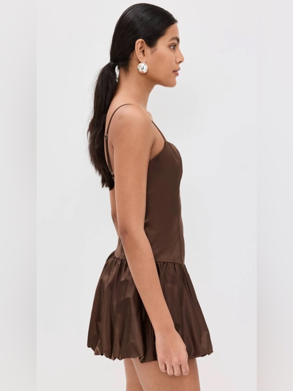 Lioness womens Brown Satin Mini Dress, size XS, only worn once! Great condition - Picture 9 of 10